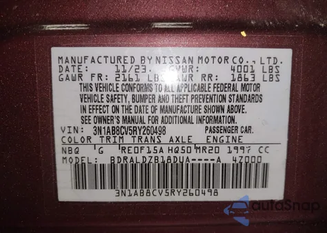 2024 Nissan Sentra Sv Xtronic Cvt z USA, uszkodzony, nr VIN 3N1AB8CV5RY260498